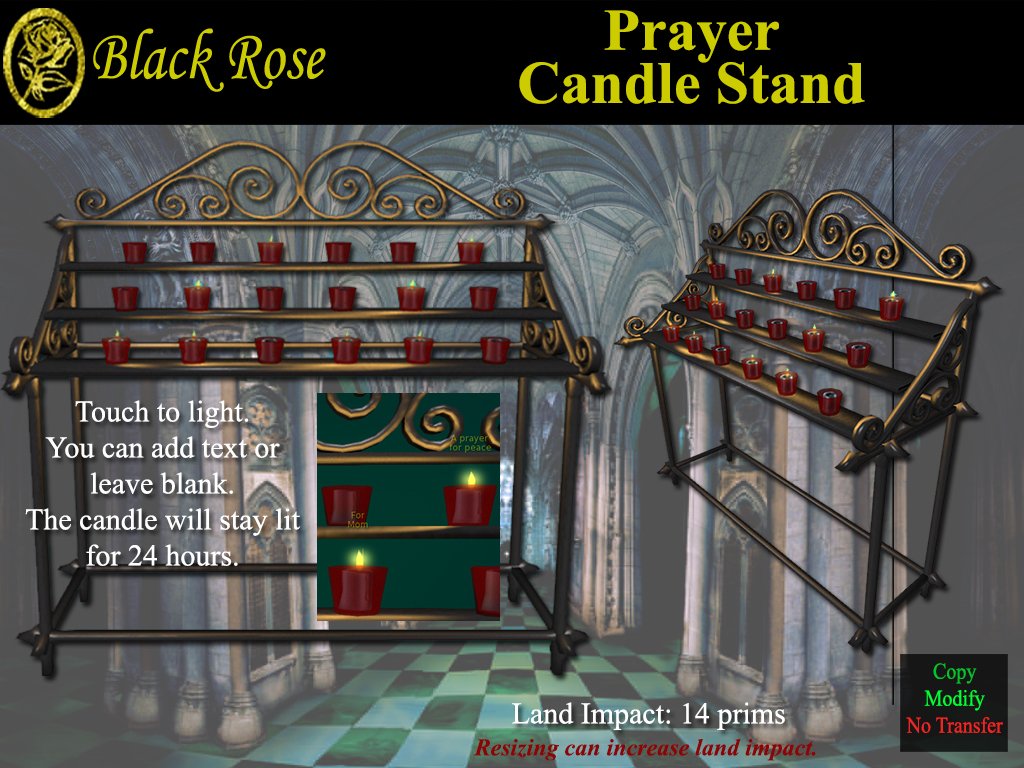 Black Rose Prayer Candle Stand My Black Rose